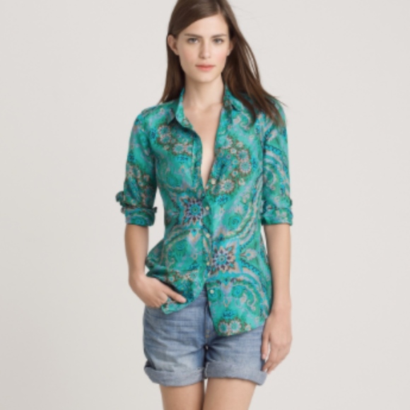 J. Crew Tops - J. Crew perfect shirt Paisley